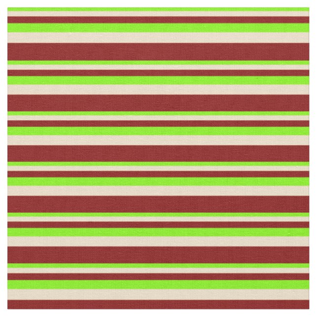 Green, Tan und Maroon-farbenes Streifenmuster Stoff (Nahaufnahme)