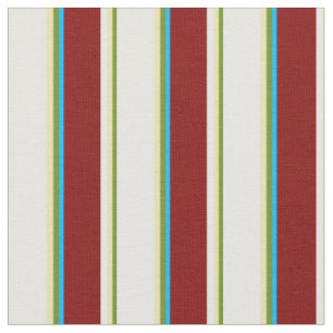 Green, Tan, White, Maroon und Deep Sky Blue Stoff