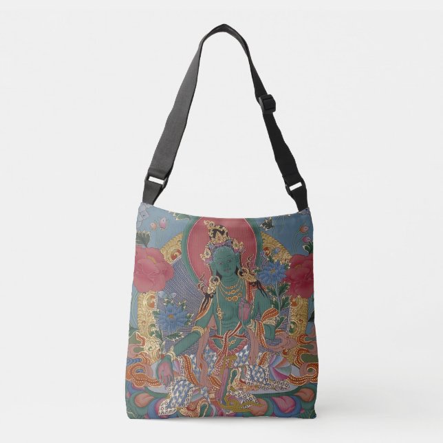 Green Tara Crossbody Bag Tragetaschen Mit Langen Trägern (Vorderseite)
