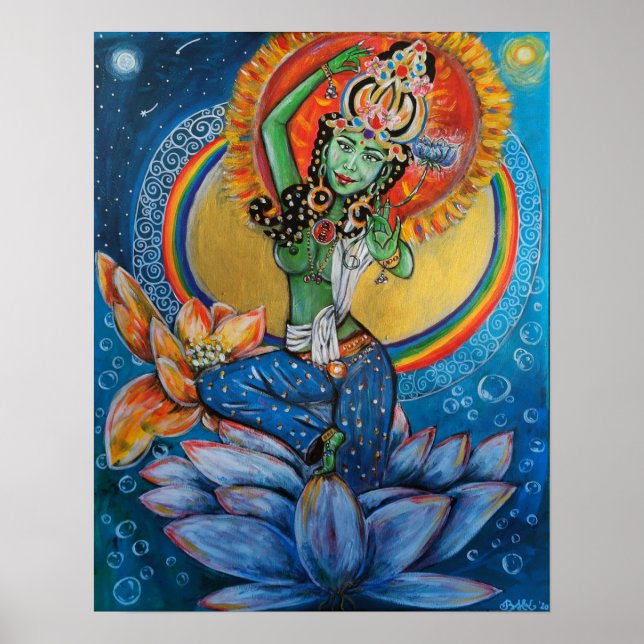 Green Tara Goddess Yoga Buddha Meditation - BHKatt Poster (Vorne)