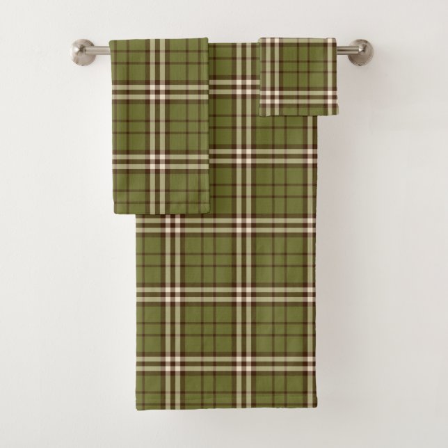 Green Tartan Bath Set (Insitu)