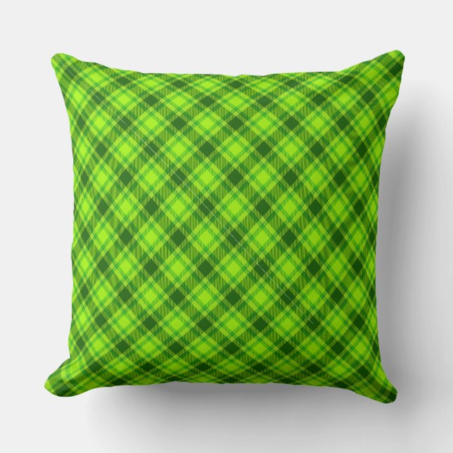 Green Tartan Checkered Kariert Pattern-57578 Kissen (Vorderseite)