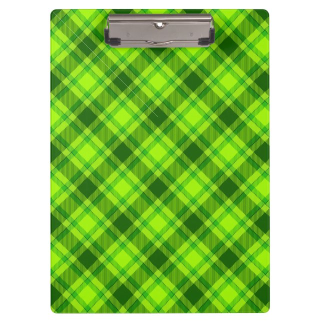 Green Tartan Checkered Kariert Pattern-57578 Klemmbrett (Vorderseite)
