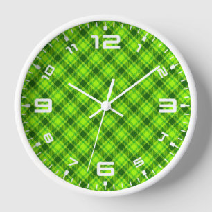Green Tartan Checkered Kariert Pattern-57578 Uhr