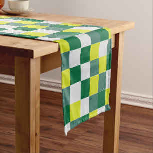 Green Tartan Checkered Kurzer Tischläufer