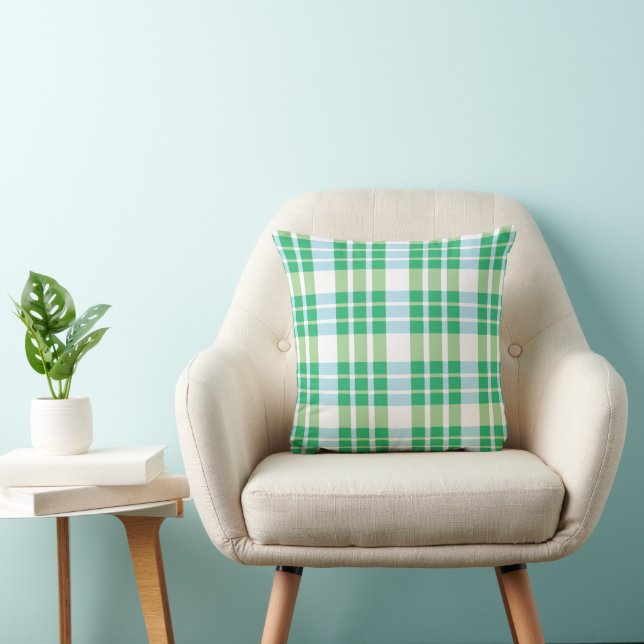 Green Tartan Kariert Kissen (Stuhl )