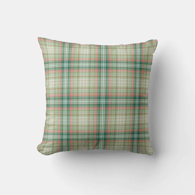Green Tartan Kariert Kissen (Vorderseite)