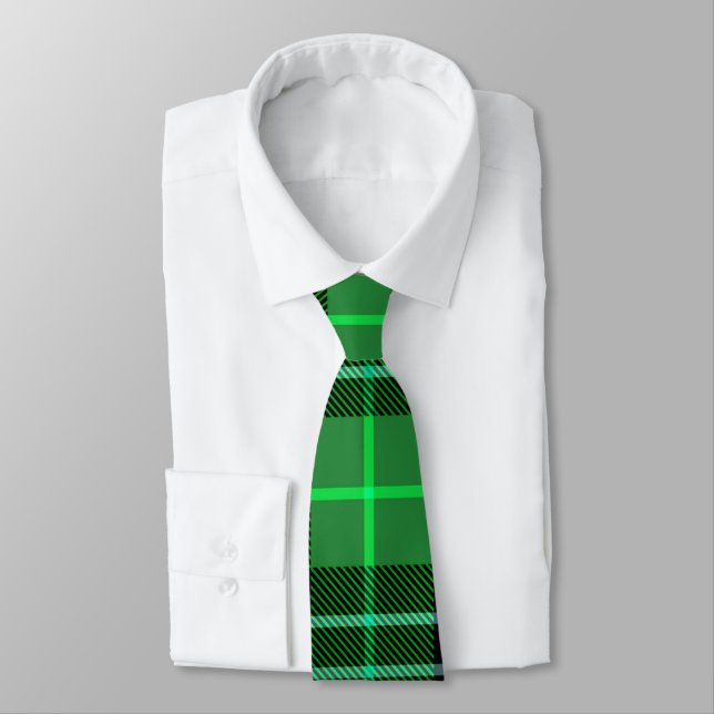 Green Tartan Kariert Neck Tie Krawatte (Gebunden)