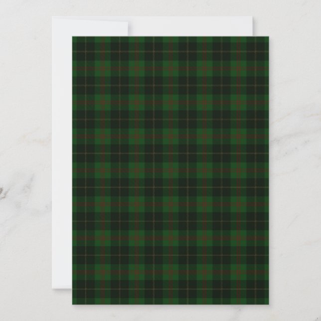 Green Tartan Kariert Scottish Pattern Flachkarte (Vorderseite)