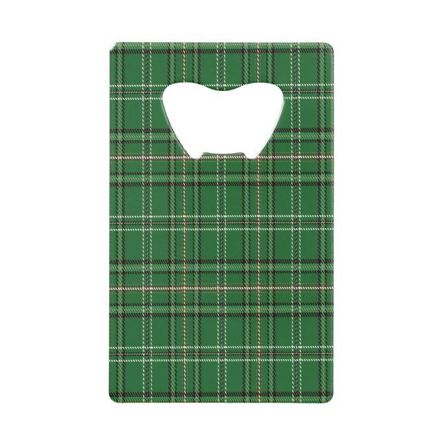 Green Tartan Kreditkarte Flaschenöffner (Vorderseite)