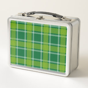 Green Tartan Metal Lunch Box