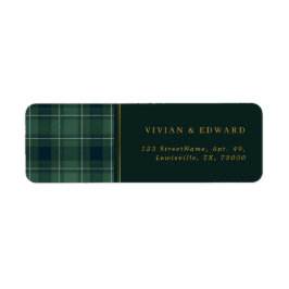 Green Tartan Polo Plaid Vintage Return Address