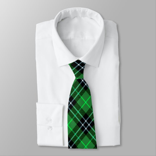 Green Tartan Scottish Kariert Krawatte (Gebunden)