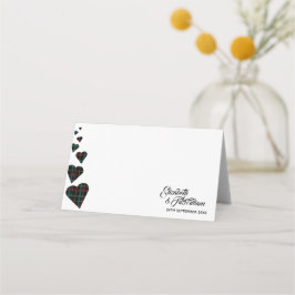 Green Tartan Table Platzkarte oder Escortkarte