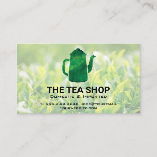 Green Tea Kettle   Tee-Pflanze-Felder-Visitenkarte Visitenkarte