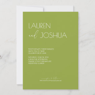 Green Tea ・ Moderne Minimalistische Script Wedding Einladung