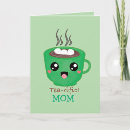 Green Tea Mug with quote Tea-rific Karte