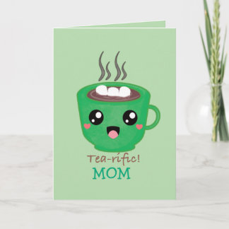 Green Tea Mug with quote Tea-rific Karte