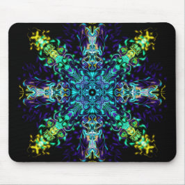 Green Teal Psychedelic Bohemian Mandala  Mousepad