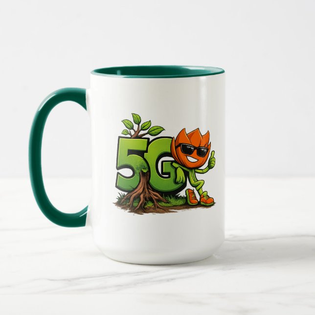 Green Tech Maskottchen-Kombitasse Tasse (Links)