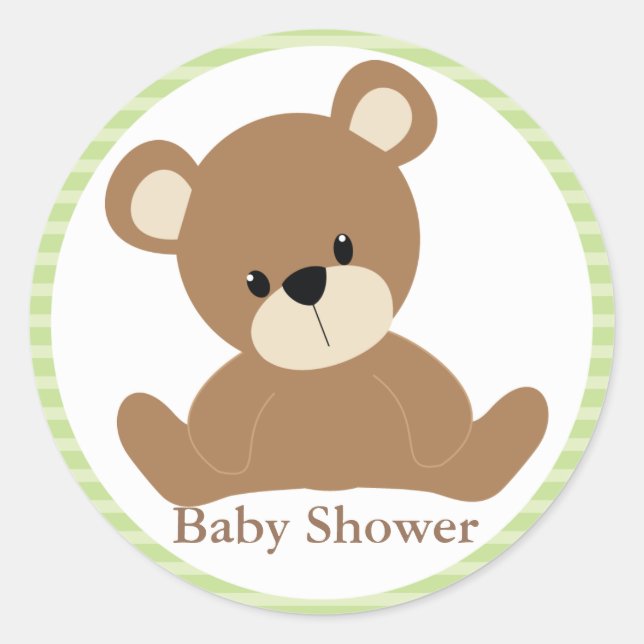 Green Teddy Bear Runder Aufkleber (Vorderseite)