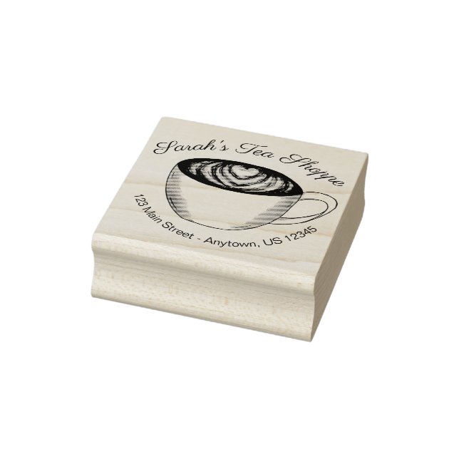 Green Tee Matcha Latte Heart Personalisierter Kaff Gummistempel (Stempel)