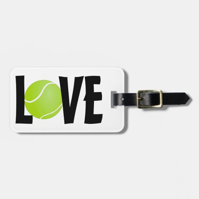 Green Tennis Ball LIEBE Gepäckanhänger (Vorderseite horizontal)