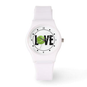 Green Tennis Ball LIEBE Tennis Player Armbanduhr