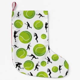 Green Tennis Balls & Players Coach Athlete Geschen Kleiner Weihnachtsstrumpf