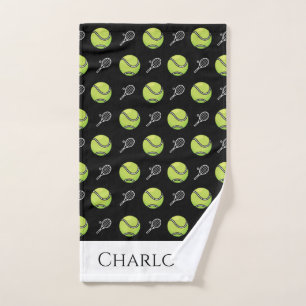 Green Tennis Balls und White Rackets Sport aktiv Handtuch