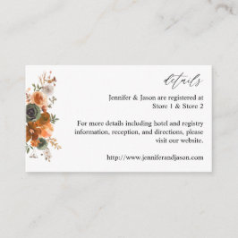 Green & Terra Cotta Floral Enclosure Card Begleitkarte