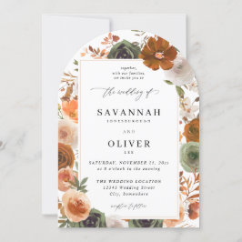 Green & Terra Cotta Floral Wedding S2 VLN- Arch W Einladung