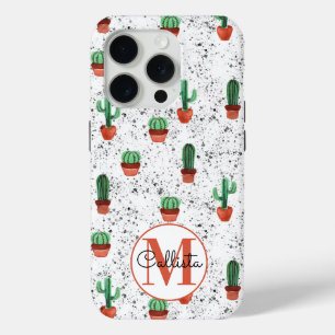 Green Terracotta Cactus Pots Spritzer Monogram Case-Mate iPhone Hülle