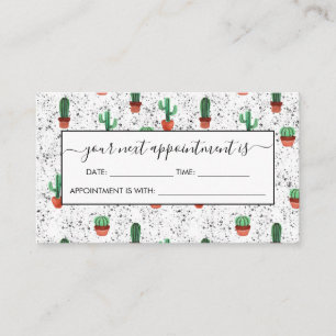 Green Terracotta Cactus Pots Spritzer Pattern Terminkarte