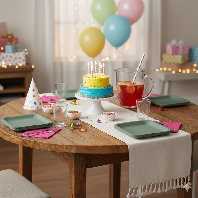 Green Textured 9" Square Paper Plate for Events Pappteller (Von Creator hochgeladen)