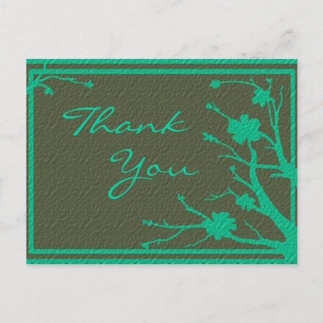 Green Theme Blume anpassbar dank Postkarte (Vorderseite)