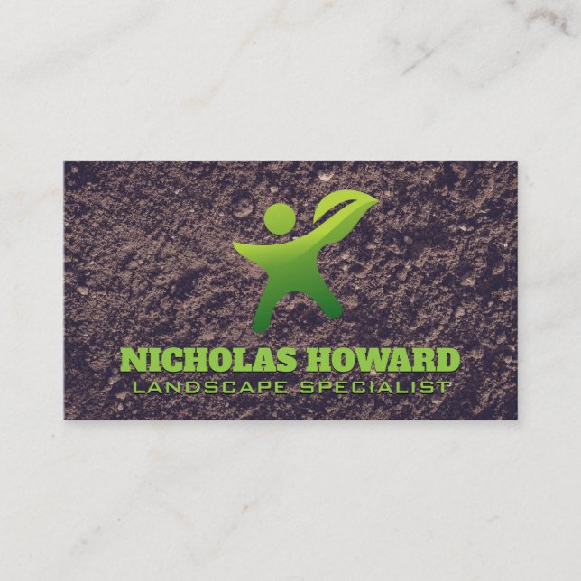Green Thumb-Logo | BodenVisitenkarte Visitenkarte (Vorderseite)