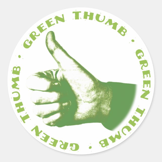 Green Thumb Runder Aufkleber (Vorderseite)