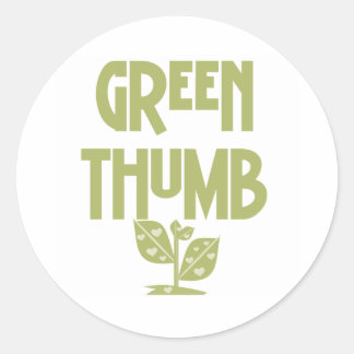 Green Thumb Runder Aufkleber