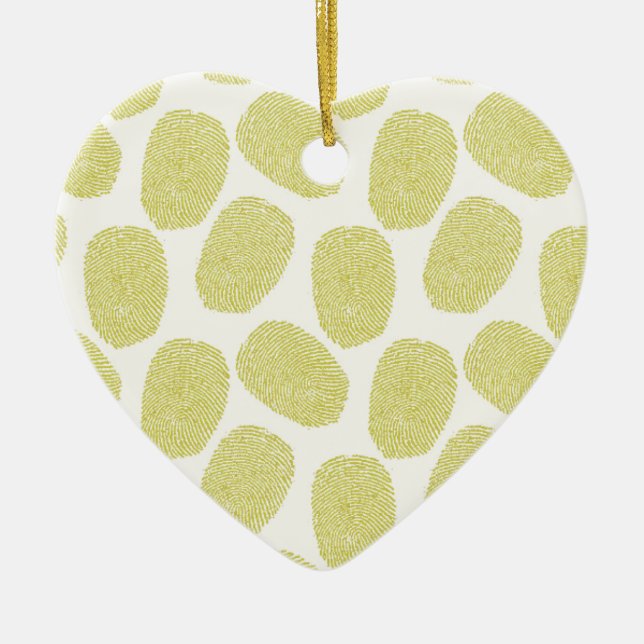 Green Thumbprints Pattern Keramik Ornament (Vorne)