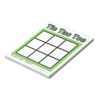 Green Tic Tac Toe Game Notepad Notizblock