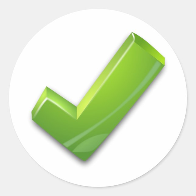 Green Tick Sticker (Vorderseite)
