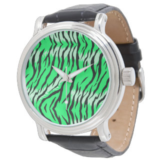 Green Tiger Animal Skin Pattern Design  Armbanduhr