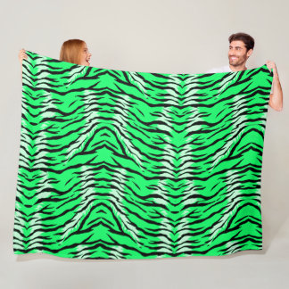 Green Tiger Animal Skin Pattern Design  Fleecedecke