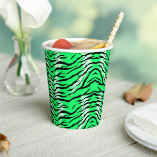 Green Tiger Animal Skin Pattern Design  Pappbecher
