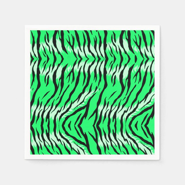 Green Tiger Animal Skin Pattern Design  Serviette (Vorderseite)