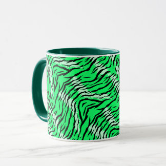 Green Tiger Animal Skin Pattern Design  Tasse