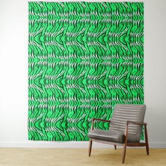 Green Tiger Animal Skin Pattern Design  Wandteppich