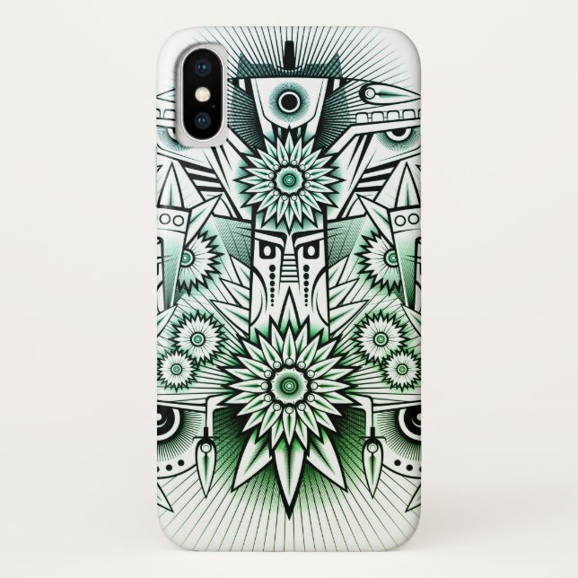 Green Tint für Tribal Design Case-Mate iPhone Hülle (Rückseite)