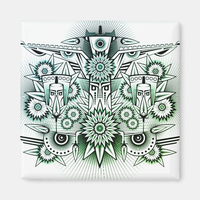 Green Tint für Tribal Design Magnet (Vorne)